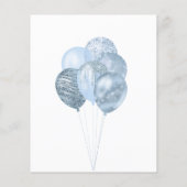 Sweet 16 witte blauwe ballonnen budget uitnodiging flyer (Achterkant)