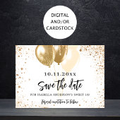 Sweet 16 witte gouden ballonnen glitter party save the date