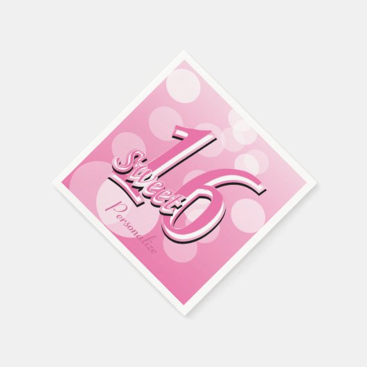 Sweet 16 Word Art | 16e verjaardag Servet (Hoek)