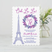 Sweet 16 Wreath Paris Eiffel Tower Verjaardagsfees Kaart (Staand voorkant)
