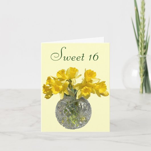 Sweet 16 Yellow Daffodil Bouquet (Voorkant)