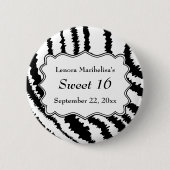Sweet 16 Zebra Print Pattern Ronde Button 5,7 Cm (Voorkant)