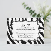 Sweet 16 Zebra Print Pattern RSVP Kaartje (Staand voorkant)