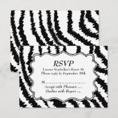 Sweet 16 Zebra Print Pattern RSVP Kaartje (Voorkant / Achterkant)