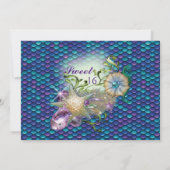 Sweet 16 Zeemeermin Onder het Zee Verjaardagsuitno Kaart (Achterkant)