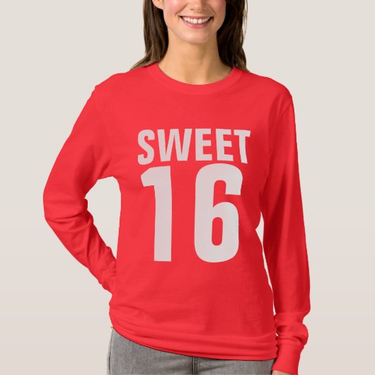 SWEET 16 ZES BIRTHDAY T-SHIRTS (Voorkant)