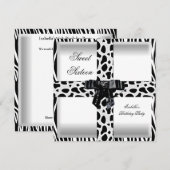 Sweet 16 Zestien 16e zwarte witte Zebra Giraffe Kaart (Voorkant / Achterkant)