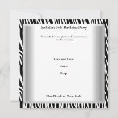 Sweet 16 Zestien 16e zwarte witte Zebra Giraffe Kaart (Achterkant)