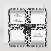 Sweet 16 Zestien 16e zwarte witte Zebra Giraffe Kaart (Voorkant)