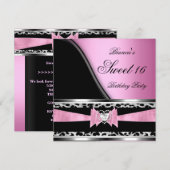 Sweet 16 Zestien Afbeelding van luipaard zwart-wit Kaart (Voorkant / Achterkant)