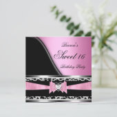 Sweet 16 Zestien Afbeelding van luipaard zwart-wit Kaart (Staand voorkant)