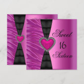 Sweet 16 Zestien Birthday Party Pink Zebra Wild Kaart (Voorkant / Achterkant)