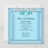 Sweet 16 Zestien Blauwgroen Blue Silver Diamond Pa Kaart (Achterkant)