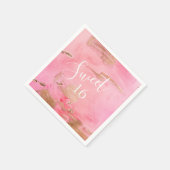 Sweet 16 Zestien goudroze Abstracte Waterverf Servet (Hoek)