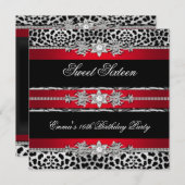 Sweet 16 Zestien luipaard Red Diamond 2 Kaart (Voorkant / Achterkant)