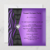 Sweet 16 Zestien Paars van de Birthday Party Kaart (Achterkant)