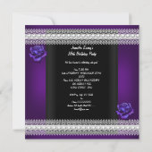 Sweet 16 Zestien Paarse Roos Black Pearl Kaart (Achterkant)