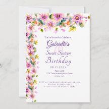 Sweet 16 Zestien Roze Bloemen Verjaardagsfeest