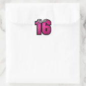 Sweet 16 zestien roze glitter verjaardagsmeisje ronde sticker (Tas)