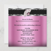 Sweet 16 Zestien roze zwarte Zebra luipaard Kaart (Achterkant)