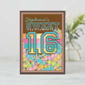 Sweet 16 Zestien Snoep Collectie in Blauwgroen en  Kaart (Staand voorkant)