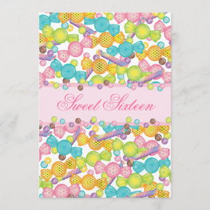 Sweet 16 Zestien Snoep Collectie in roze bruin Kaart