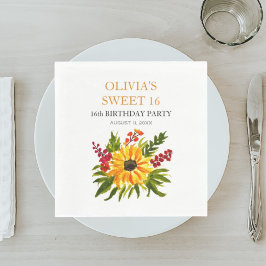 Sweet 16 Zestien Verjaardagsfeestje Zonnebloem Lan Servet