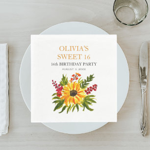 Sweet 16 Zestien Verjaardagsfeestje Zonnebloem Lan Servet