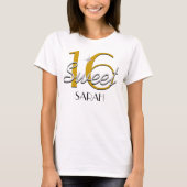 Sweet 16 zilver/goudsparkle t-shirt (Voorkant)