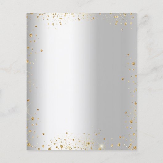 Sweet 16 zilveren gouden jurk uitnodiging (Achterkant)