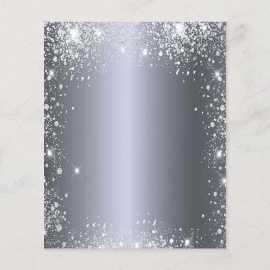 Sweet 16 zilveren jurk glitter uitnodiging (Achterkant)