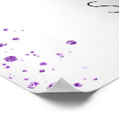 Sweet 16 zilveren paarse glitter welkomstballonnen poster (Hoek)