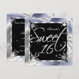 Sweet 16 Zilveren Spinnen 16e Verjaardagsfeestje Kaart