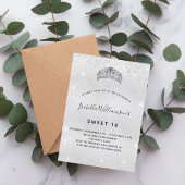 Sweet 16 zilverglitter tiara crown sparkle kaart