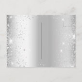 Sweet 16 zilverjurk glitter glamoureus-uitnodiging briefkaart (Achterkant)