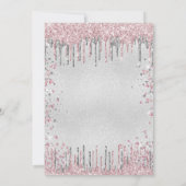 Sweet 16 zilverroze glitter druppelt luxe kaart (Achterkant)