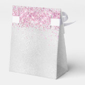 Sweet 16 zilverroze glitterjurk bedankt bedankdoosjes (Achterkant)