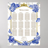 Sweet 16 Zitkaart Teken Blauwe Vlinders Poster (Voorkant)