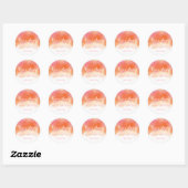Sweet 16 Zomer Blush Roze Koraal Waterverf Ronde Sticker (Vel)