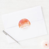 Sweet 16 Zomer Blush Roze Koraal Waterverf Ronde Sticker (Envelop)