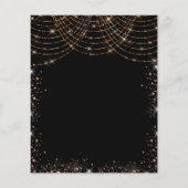 Sweet 16 zwart goud glitter uitnodiging (Achterkant)