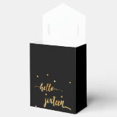 Sweet 16 zwart goud hallo 16 typografie bedankdoosjes (Geopend)