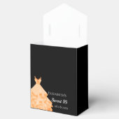 Sweet 16 zwart goud jurk dank u bedankdoosjes (Geopend)