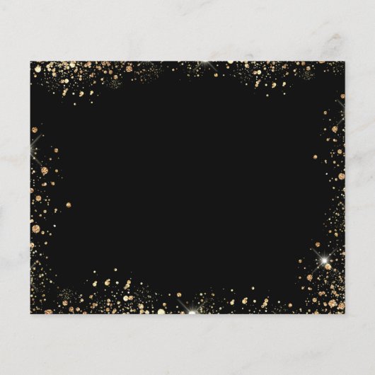 Sweet 16 zwart goud jurk save the date kaart (Achterkant)