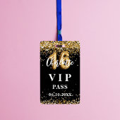 Sweet 16 zwart goud vip party pass badge