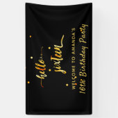 Sweet 16 zwart goud welkom spandoek (Verticaal)