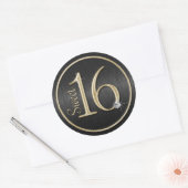Sweet 16 zwart/gouden envelop afdichting Stickers (Envelop)