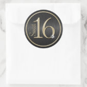 Sweet 16 zwart/gouden envelop afdichting Stickers (Tas)