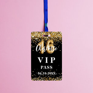 Sweet 16 zwart gouden vip-feestpas badge