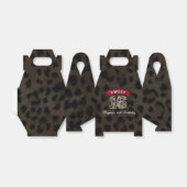 Sweet 16 Zwart & Rood Luipaard Print Party Favor Bedankdoosjes (Uitgevouwen)